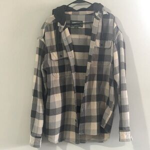 American Eagle Plaid Shirt Jacket Hoodie